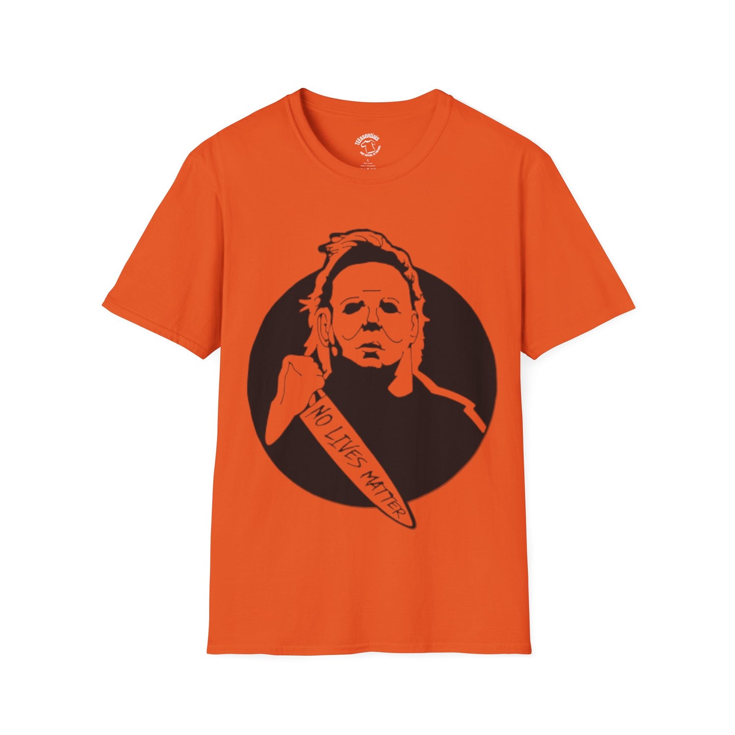 Michael Myers Knife T-Shirt — Horror Mask Graphic Tee (No Lives Matter)