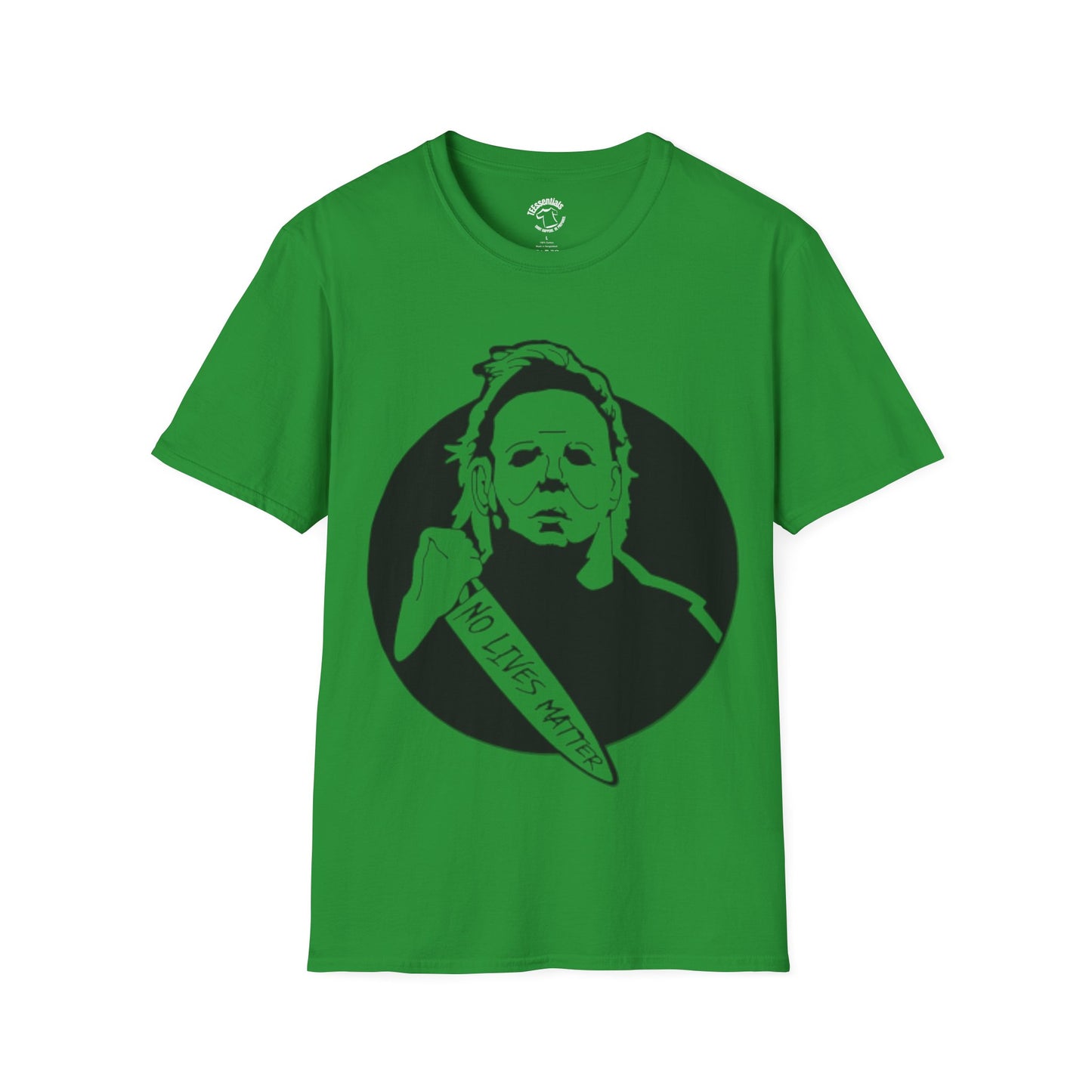 Michael Myers Knife T-Shirt — Horror Mask Graphic Tee (No Lives Matter)