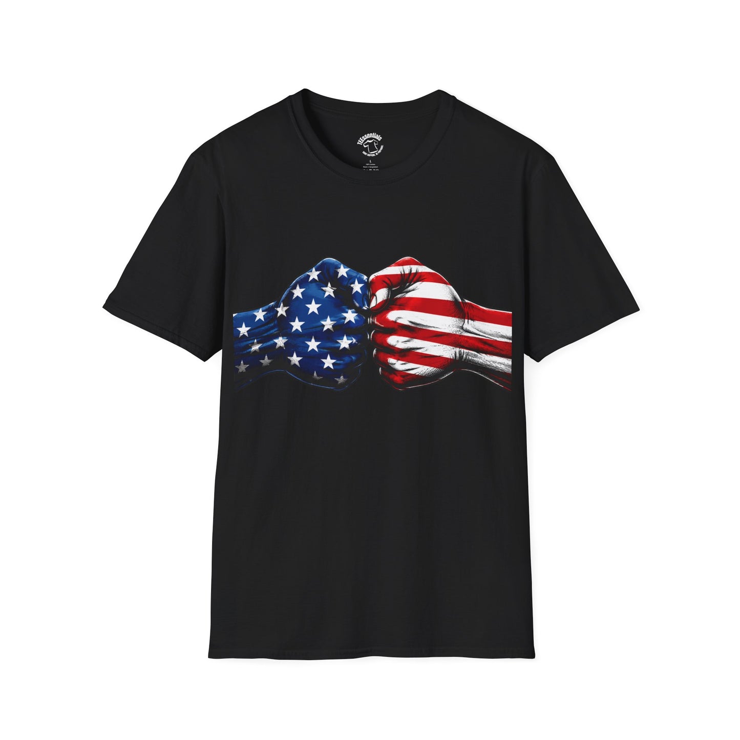American Flag Fist Bump T-Shirt — Patriotic USA Tee