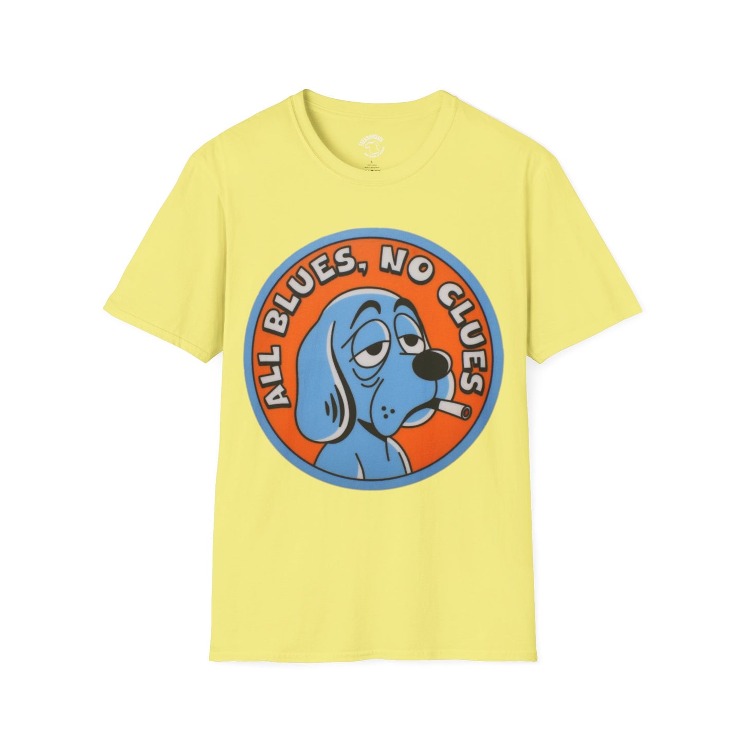 All Blues, No Clues T-Shirt — Retro Sad Puppy Graphic Tee