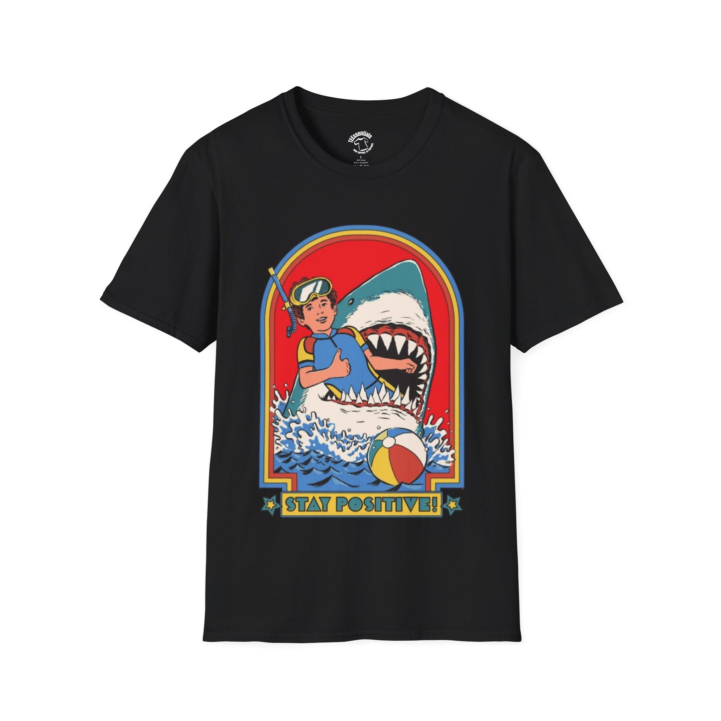 Stay Positive Shark Beach T-Shirt