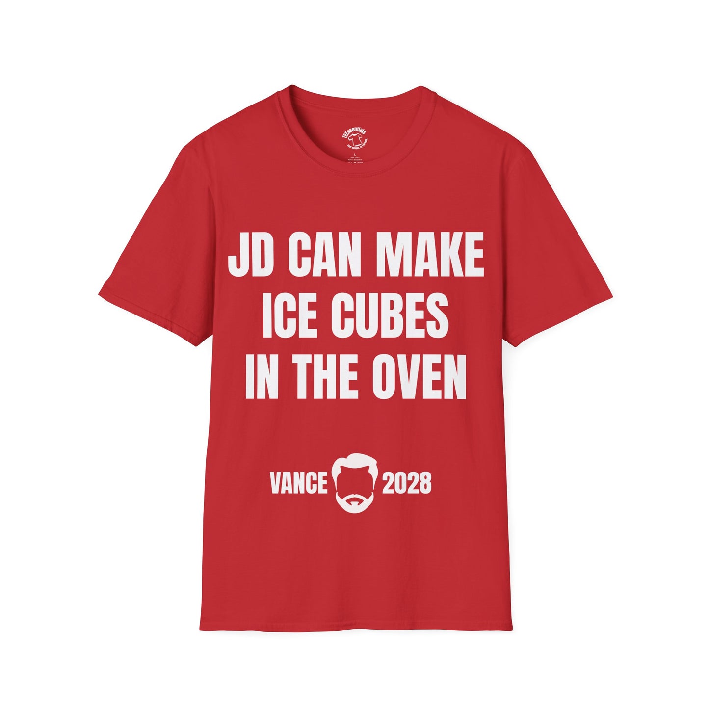 T-Shirt — "JD Can Make Ice Cubes in the Oven" Vance 2028 Novelty Political Humor Tee