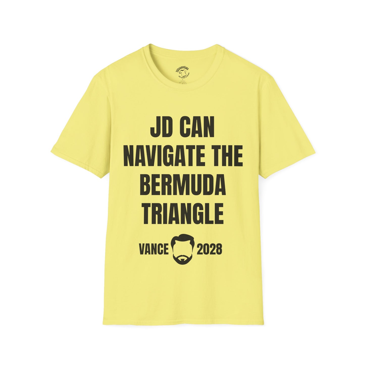 Vance 2028 T-Shirt — "JD Can Navigate the Bermuda Triangle" Novelty Political Tee