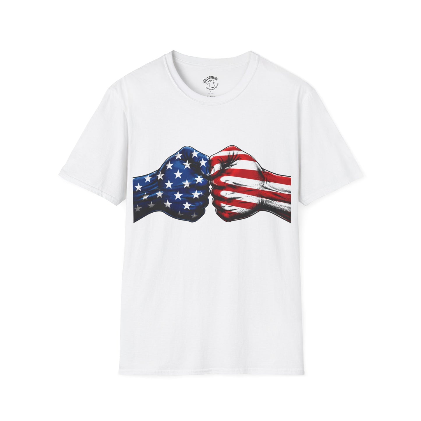 American Flag Fist Bump T-Shirt — Patriotic USA Tee
