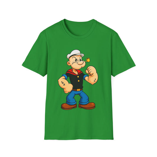 Cartoon Popeye the Sailor Character T-Shirt — Vintage Nautical Graphic Tee