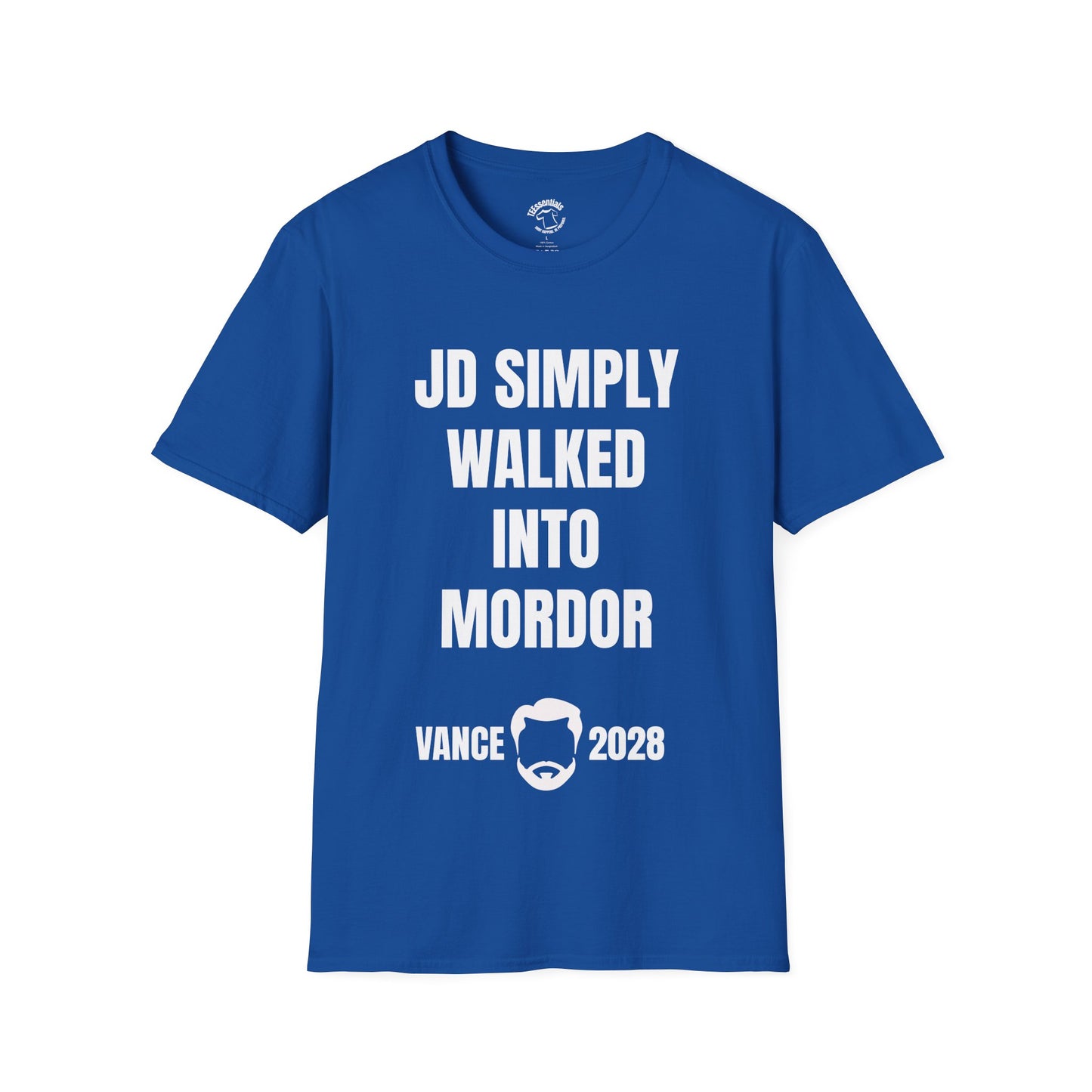 Political Slogan T-Shirt — "JD Simply Walked Into Mordor" Vance 2028 Campaign Tee