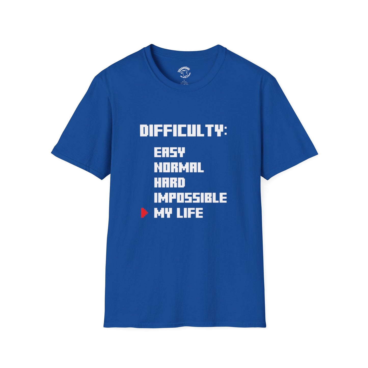 T-Shirt — "Difficulty: My Life" Funny Gamer Difficulty Level Tee