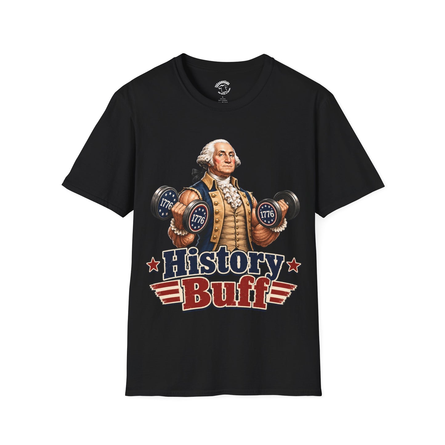 History Buff T-Shirt — George Washington Weightlifting Patriotic Tee