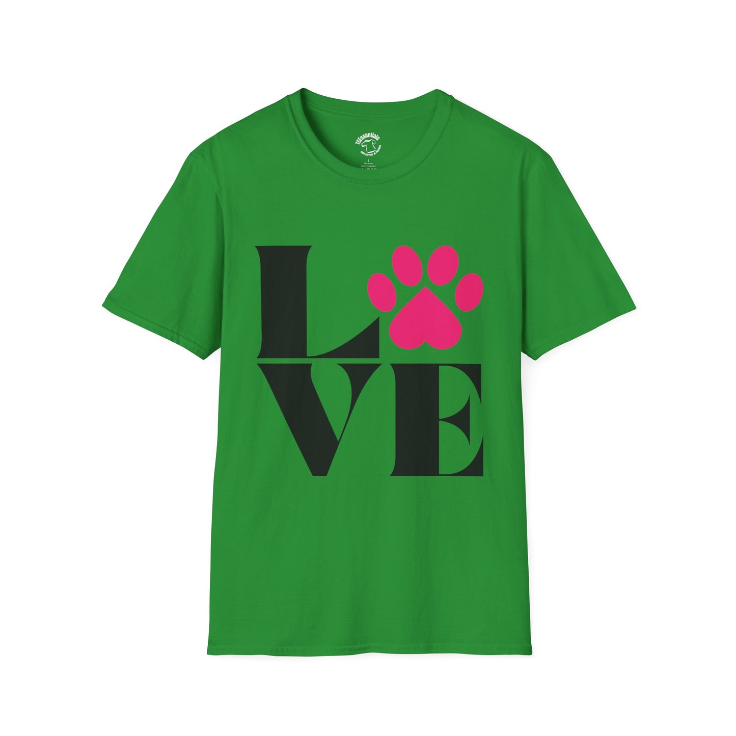 Love Paw T-Shirt — Pink Paw Print Pet Lover Tee