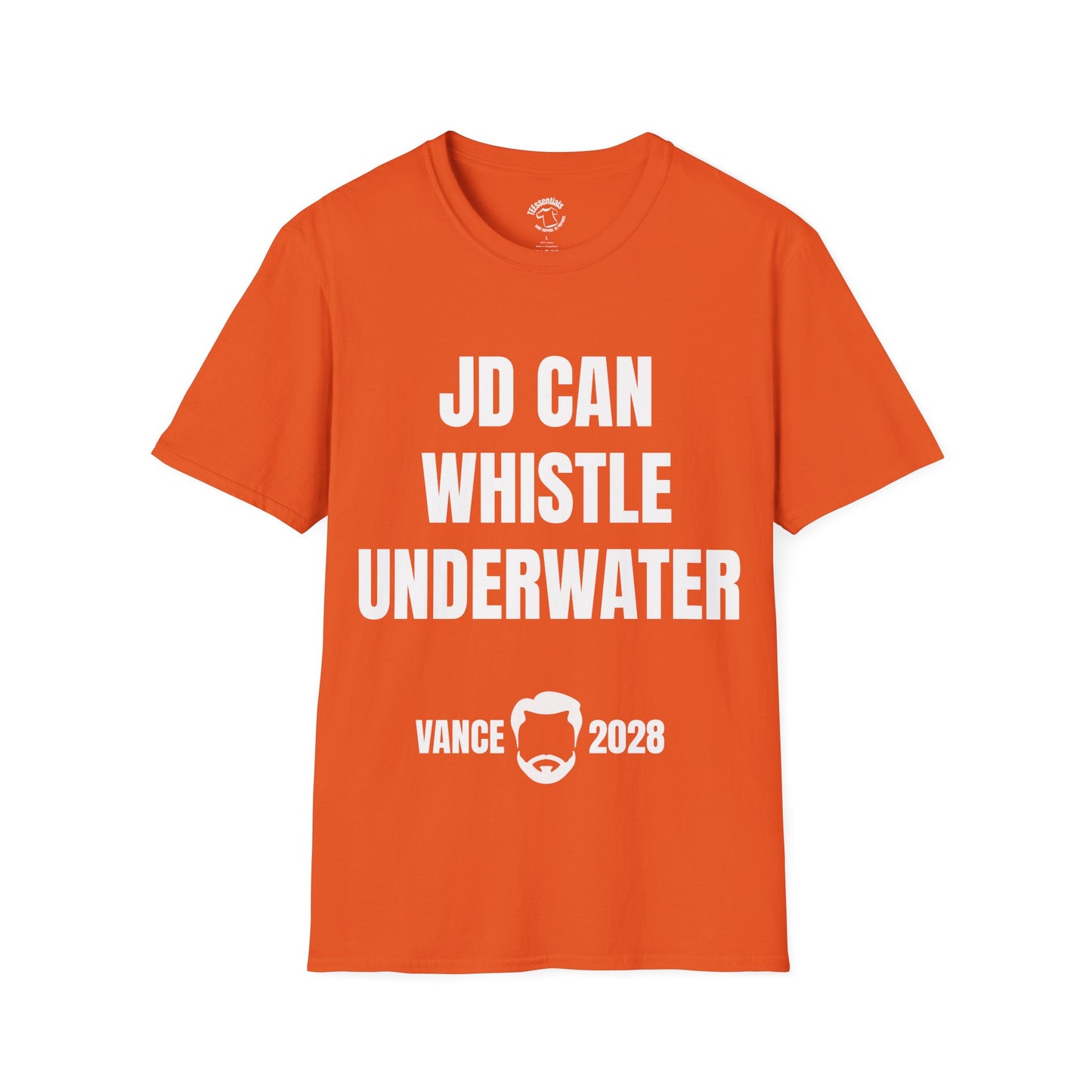 Political Tee — "JD Can Whistle Underwater" Vance 2028