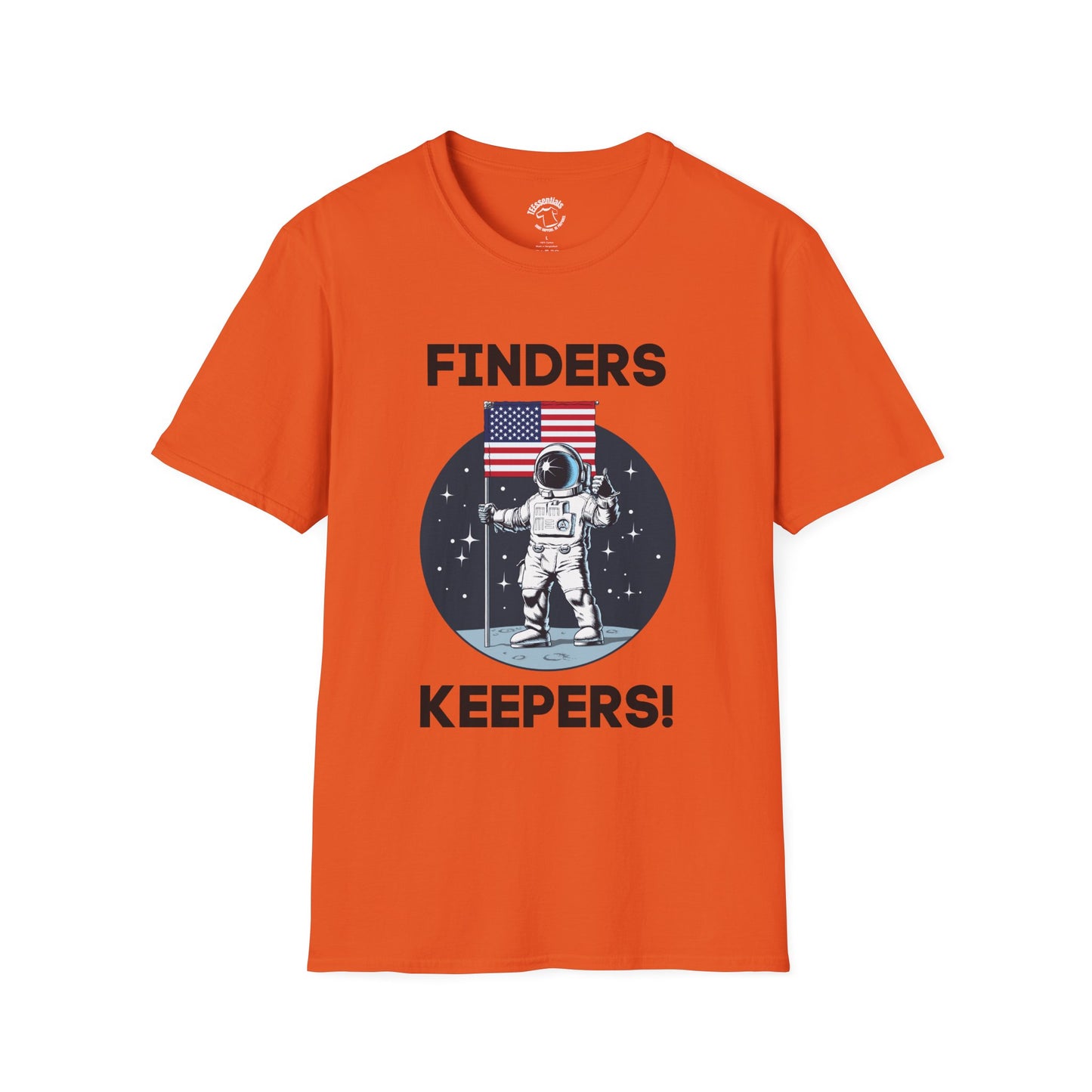 Finders Keepers Astronaut T-Shirt — Retro Space Flag Tee