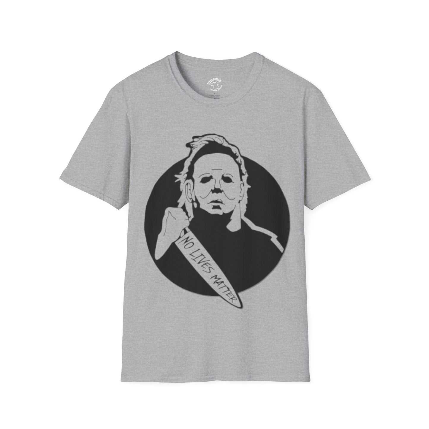 Michael Myers Knife T-Shirt — Horror Mask Graphic Tee (No Lives Matter)