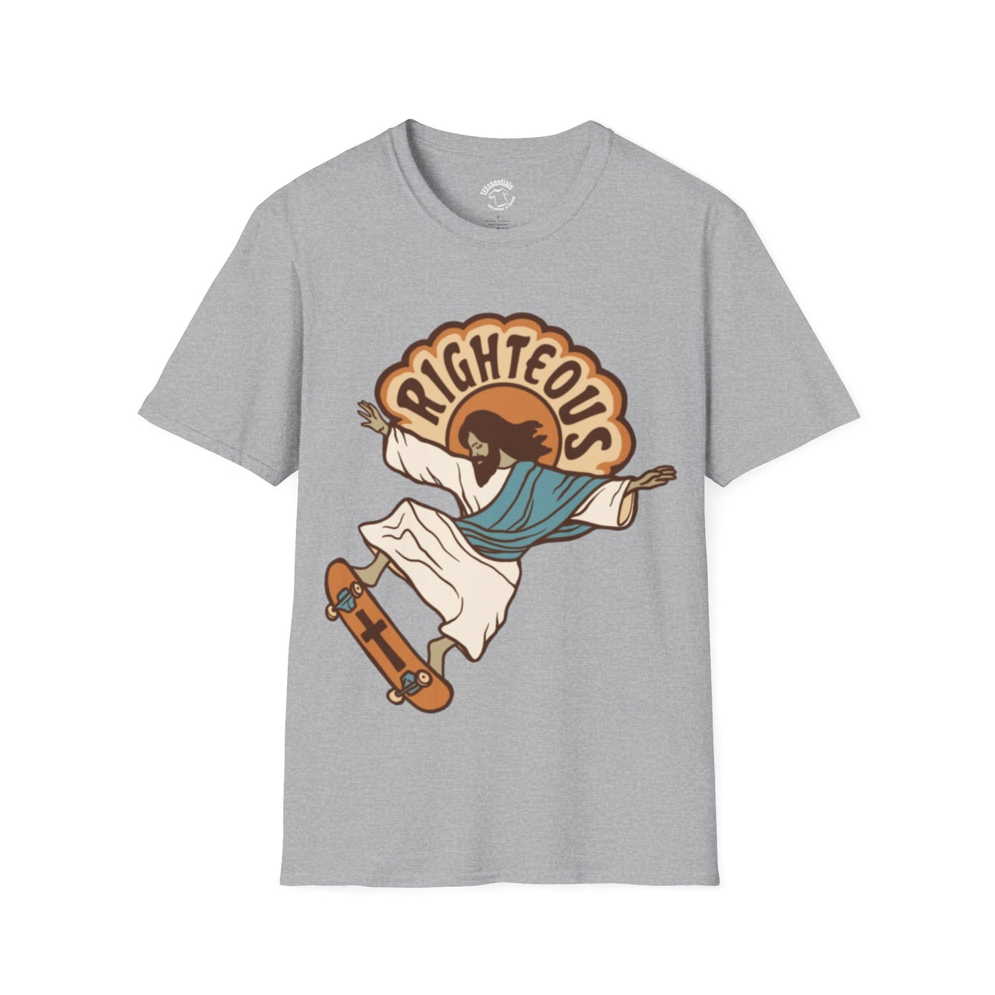 Righteous Skateboarding Jesus T-Shirt – Retro Faith Graphic Tee