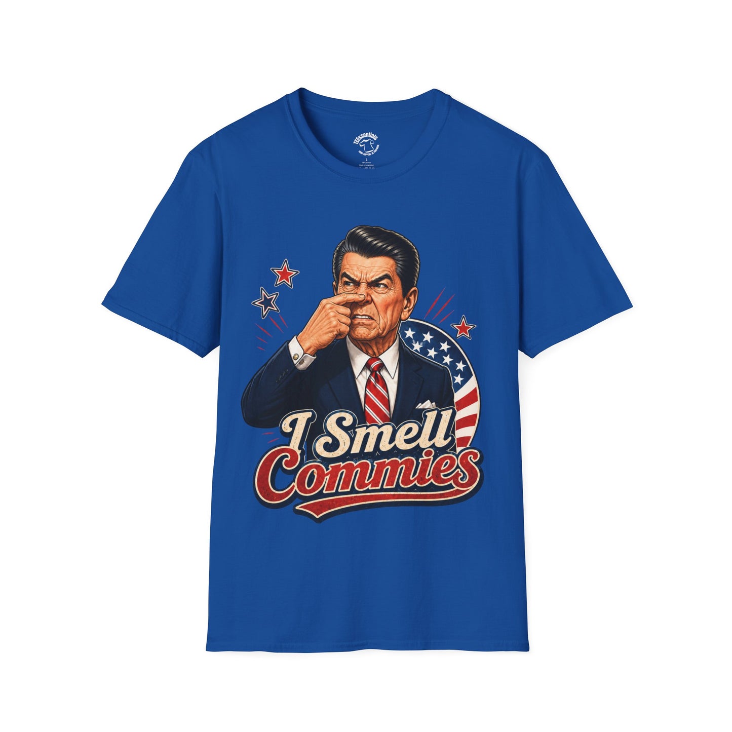 Retro Political T-Shirt — "I Smell Commies" Ronald Reagan Graphic