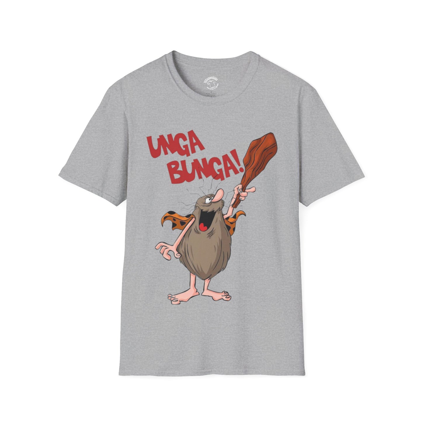 Captain Caveman Cartoon T-Shirt — "Unga Bunga!" Funny Prehistoric Graphic Tee