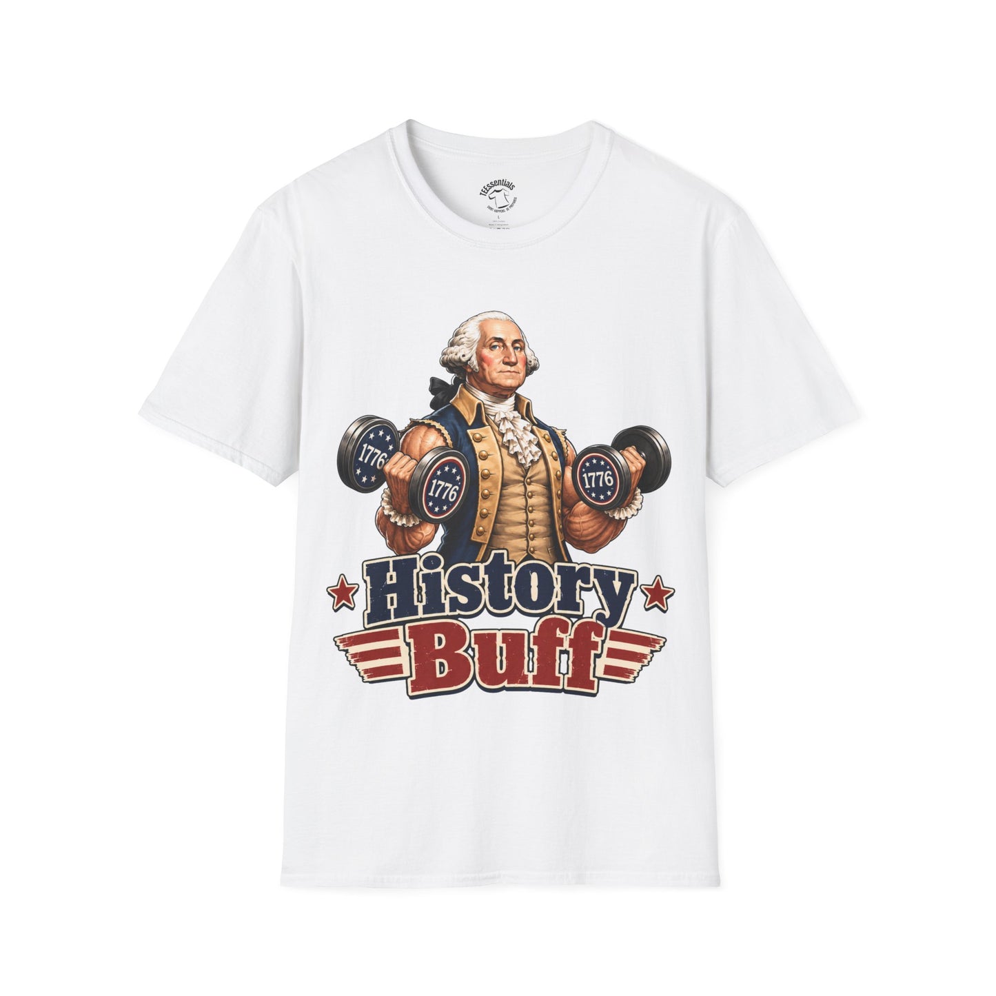 History Buff T-Shirt — George Washington Weightlifting Patriotic Tee