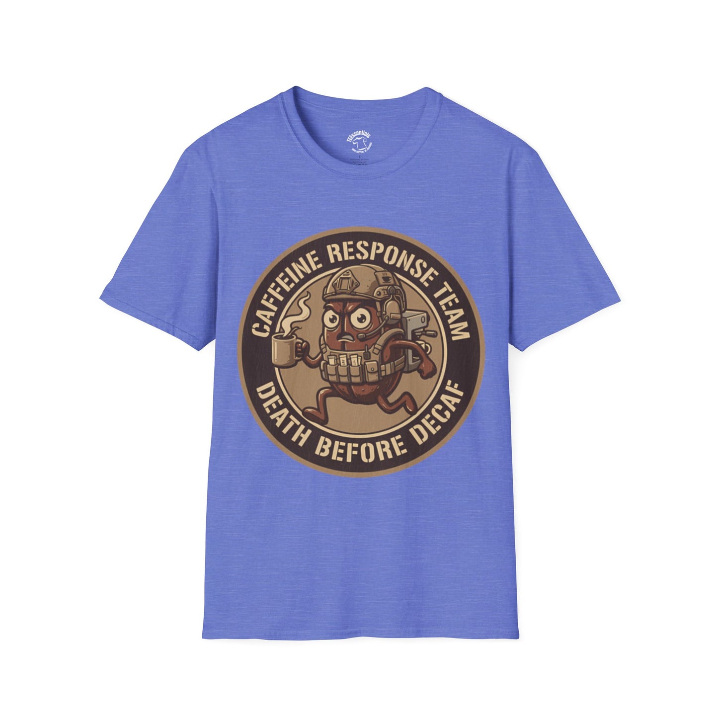 Caffeine Response Team T-Shirt – “Death Before Decaf” Coffee Skull Tee