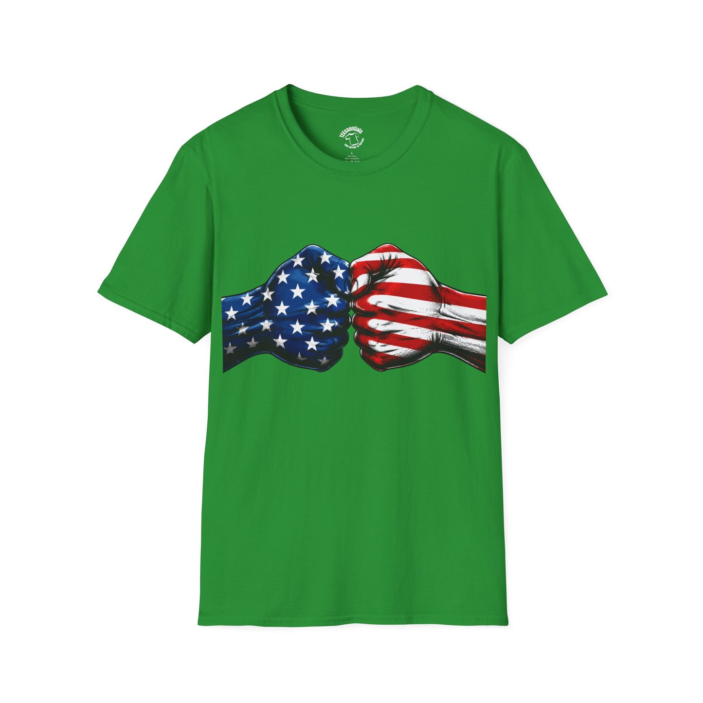American Flag Fist Bump T-Shirt — Patriotic USA Tee
