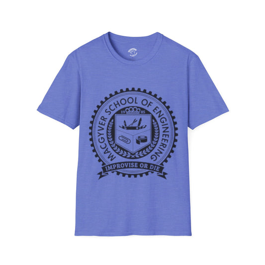 MacGyver's School of Engineering T-Shirt - 'Improvise or Die' Graphic Tee