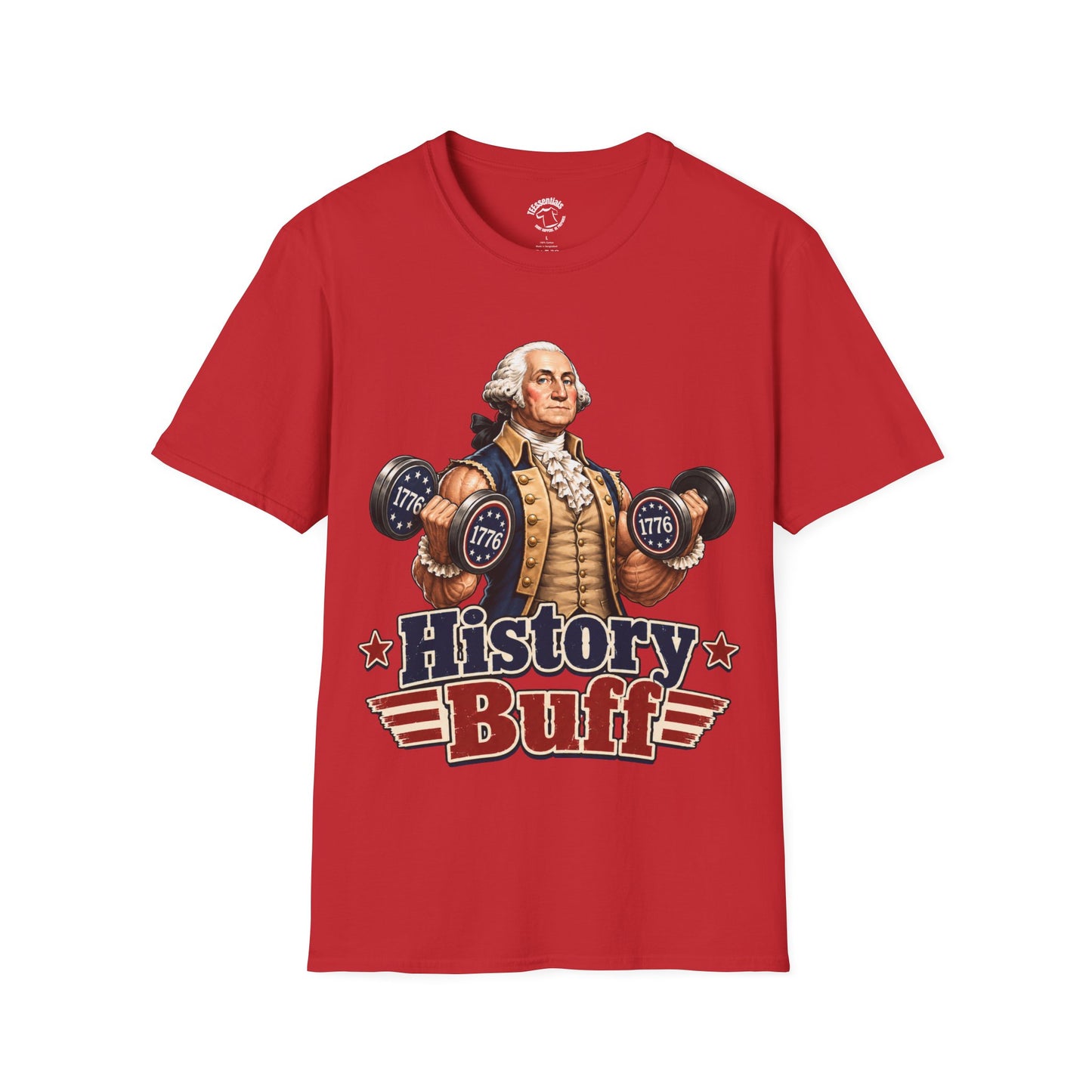 History Buff T-Shirt — George Washington Weightlifting Patriotic Tee