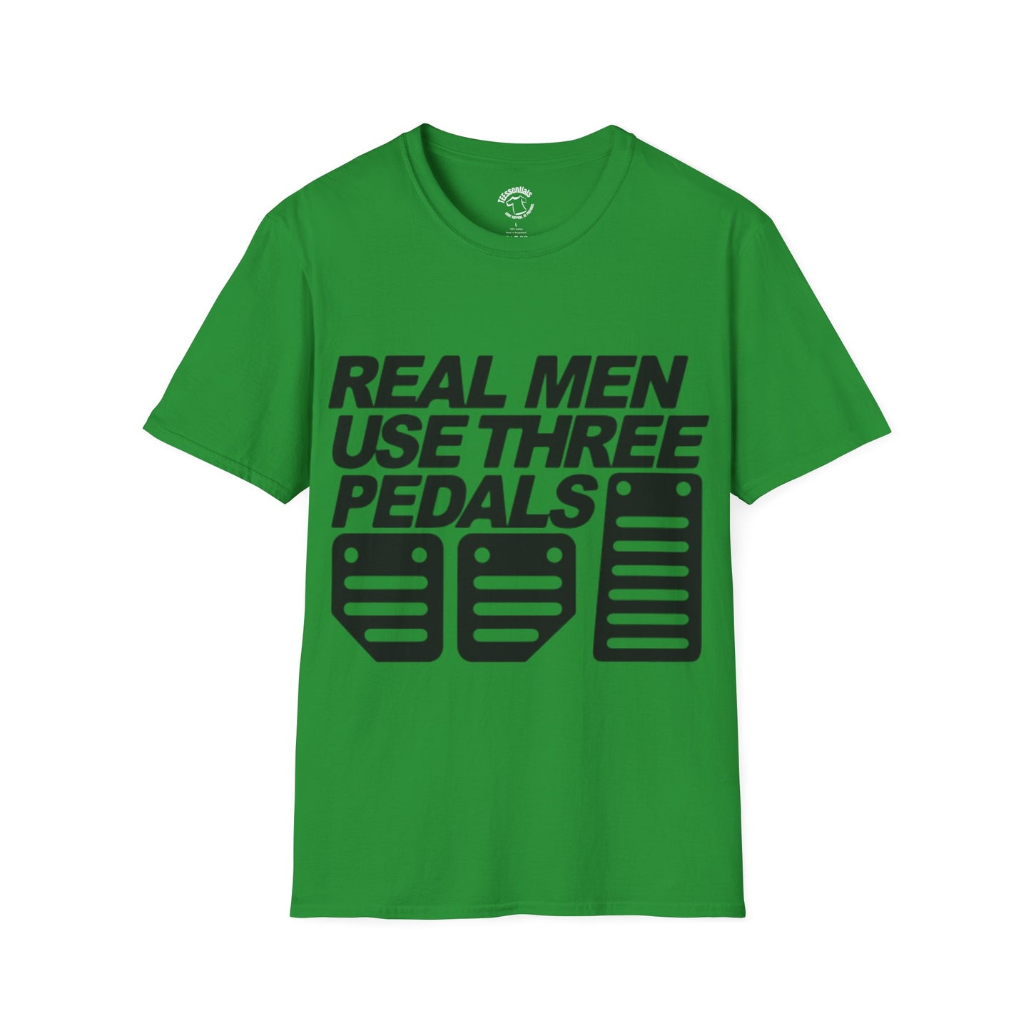 Real Men Use Three Pedals - Unisex Softstyle T-Shirt