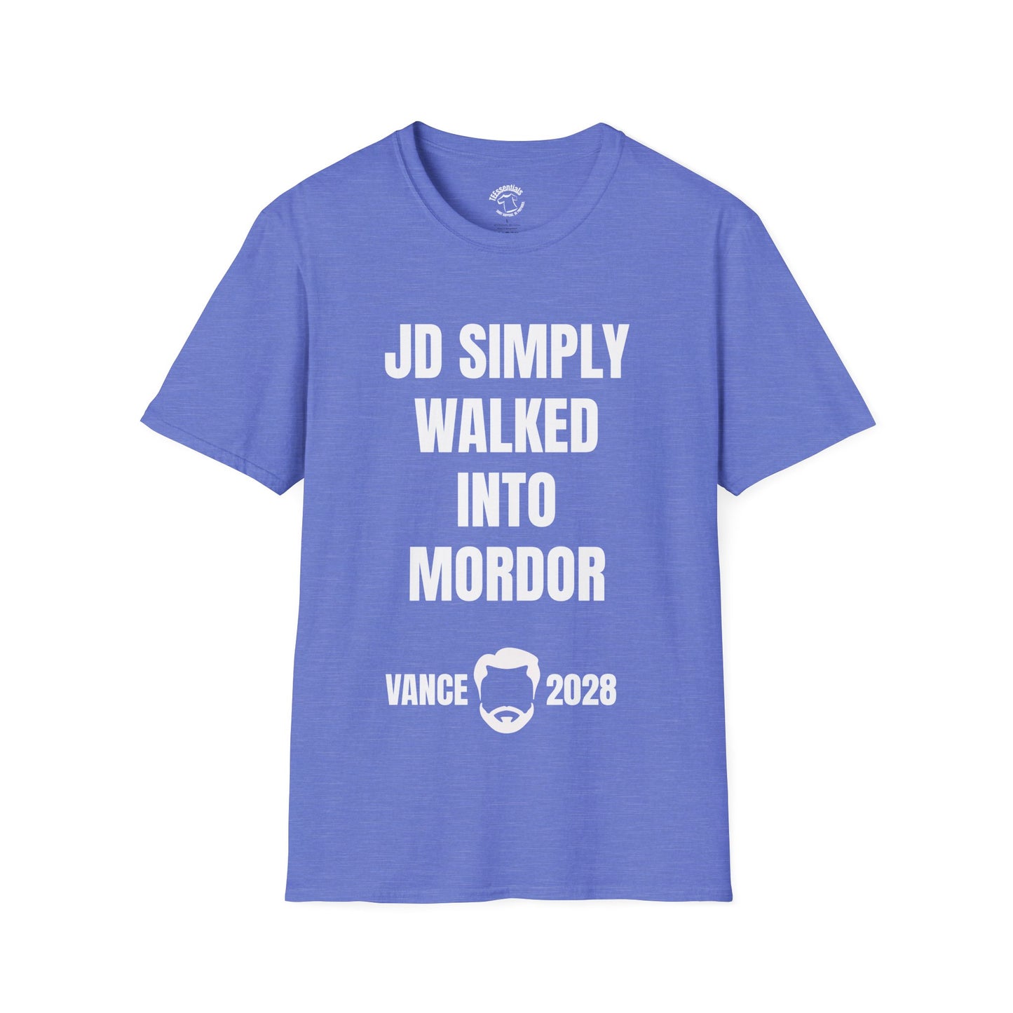Political Slogan T-Shirt — "JD Simply Walked Into Mordor" Vance 2028 Campaign Tee