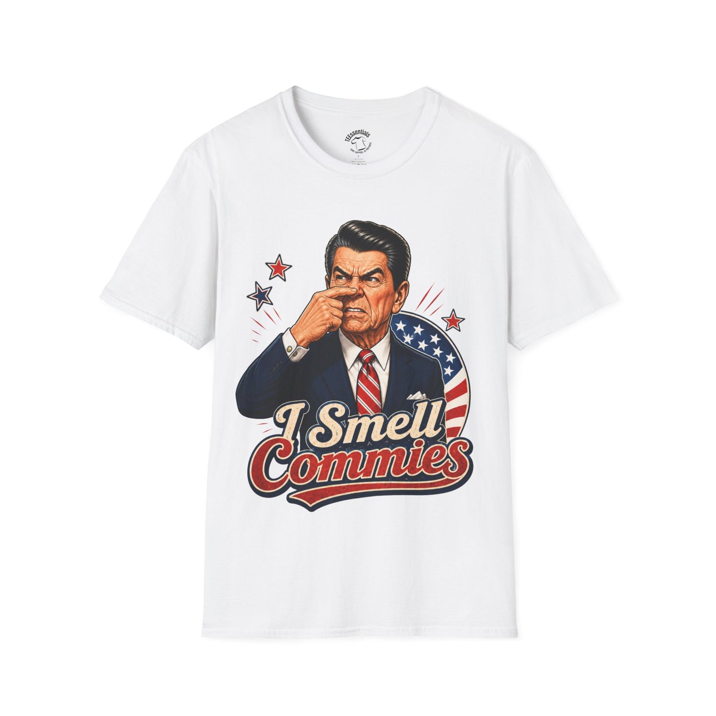 Retro Political T-Shirt — "I Smell Commies" Ronald Reagan Graphic