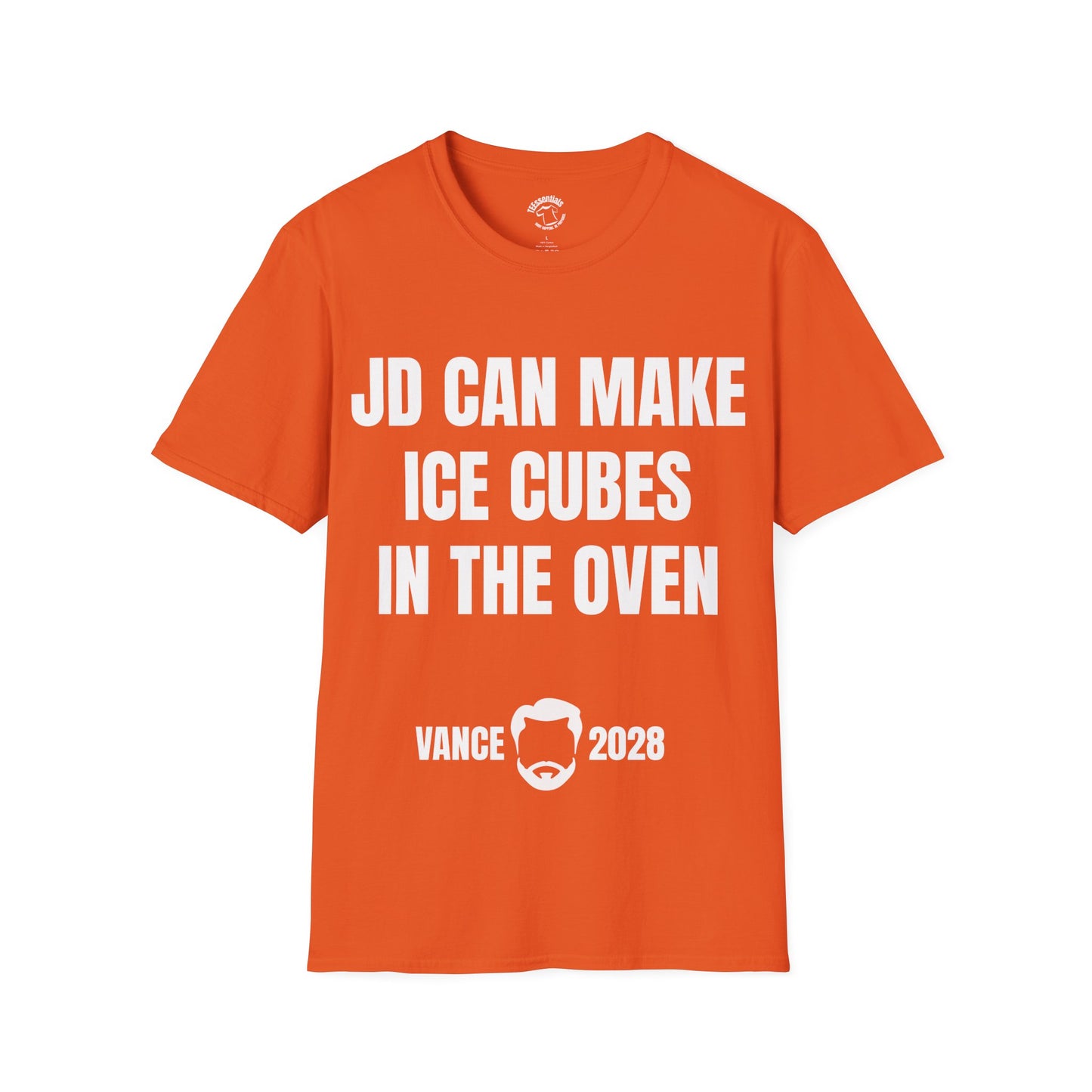 T-Shirt — "JD Can Make Ice Cubes in the Oven" Vance 2028 Novelty Political Humor Tee