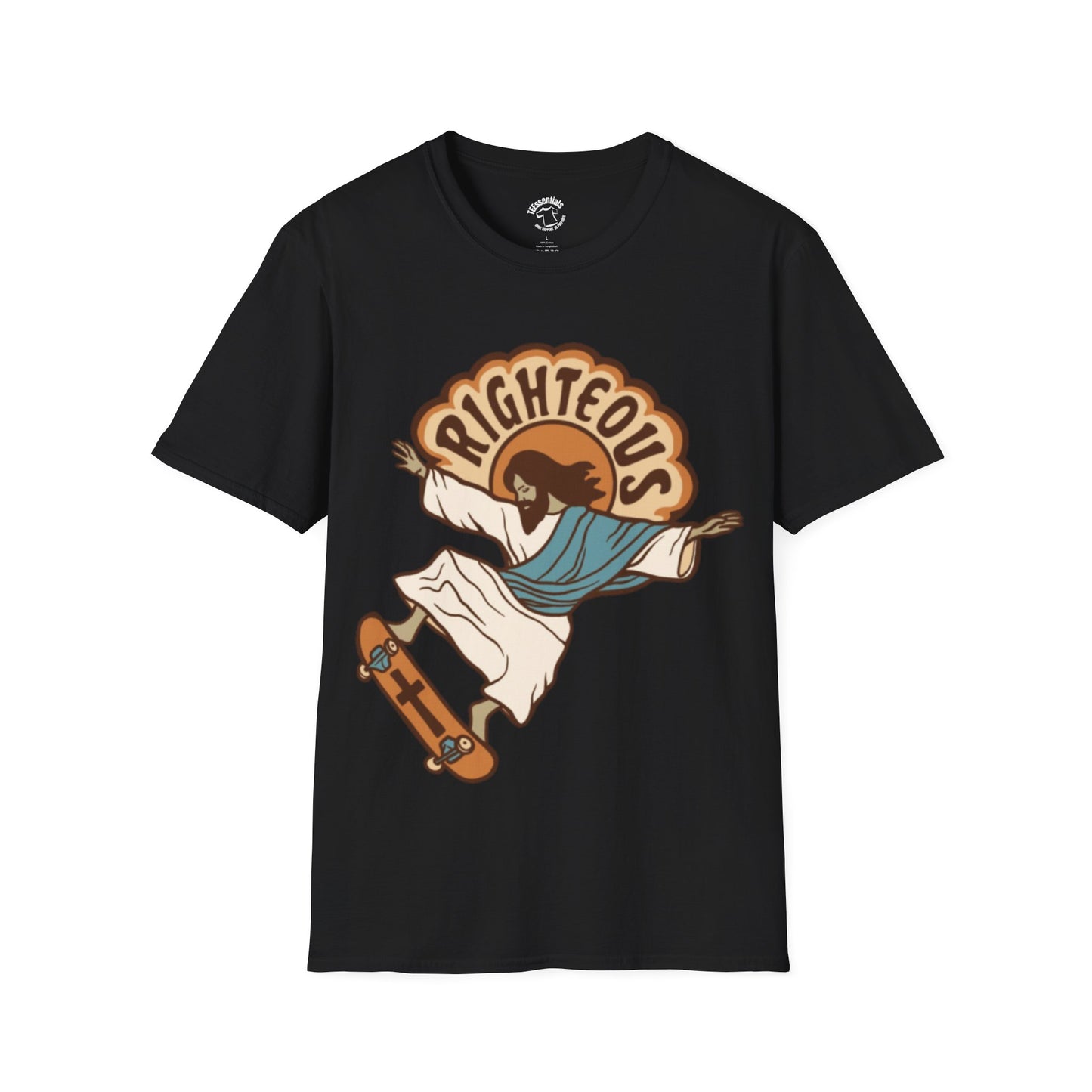 Righteous Skateboarding Jesus T-Shirt – Retro Faith Graphic Tee