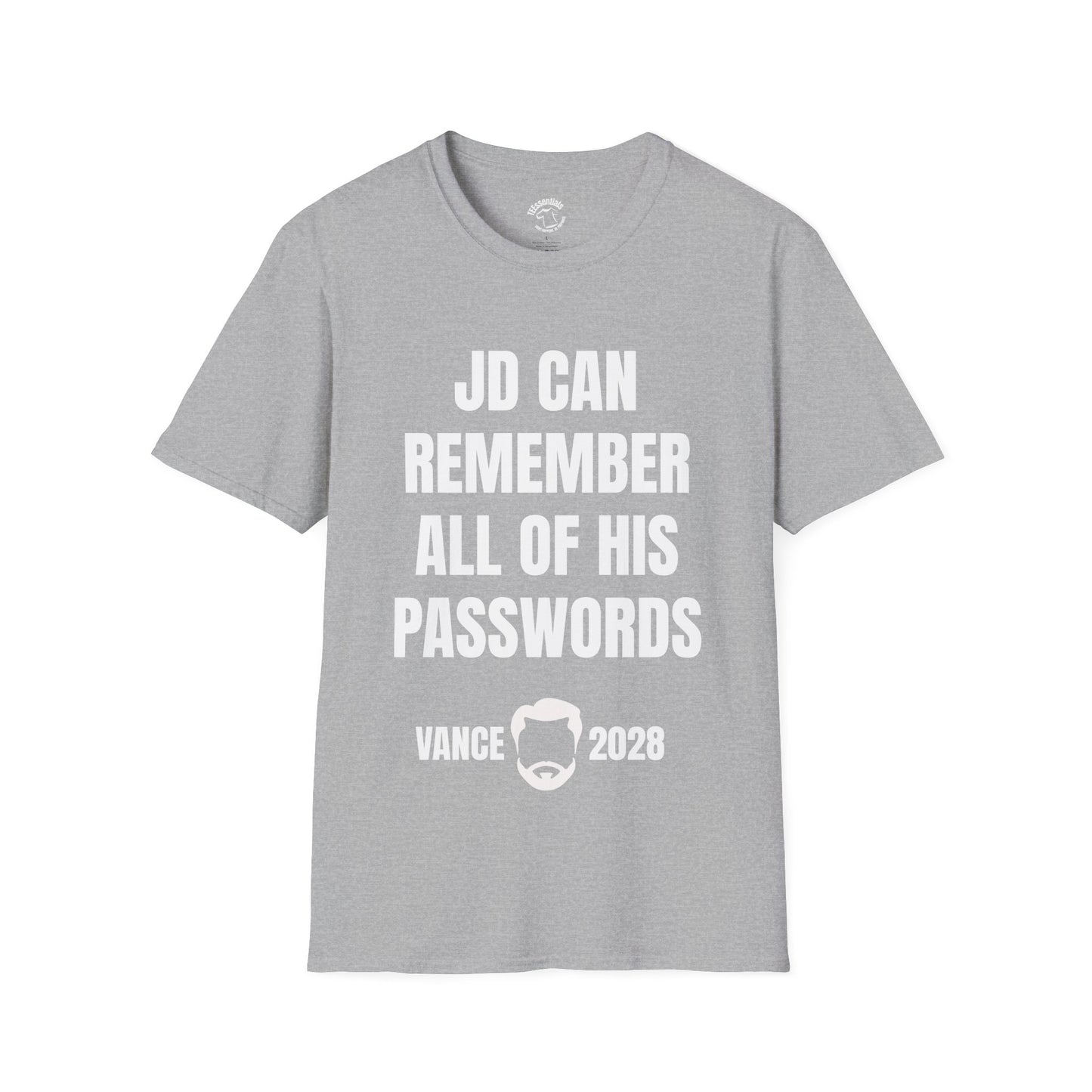 Funny Political Tee - "JD Can Remember All Of His Passwords" Vance 2028