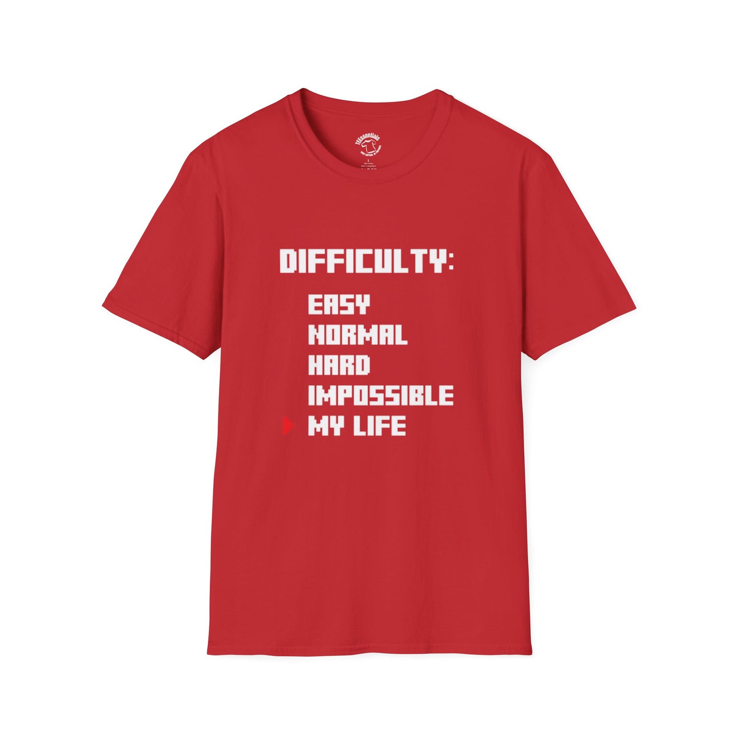 T-Shirt — "Difficulty: My Life" Funny Gamer Difficulty Level Tee