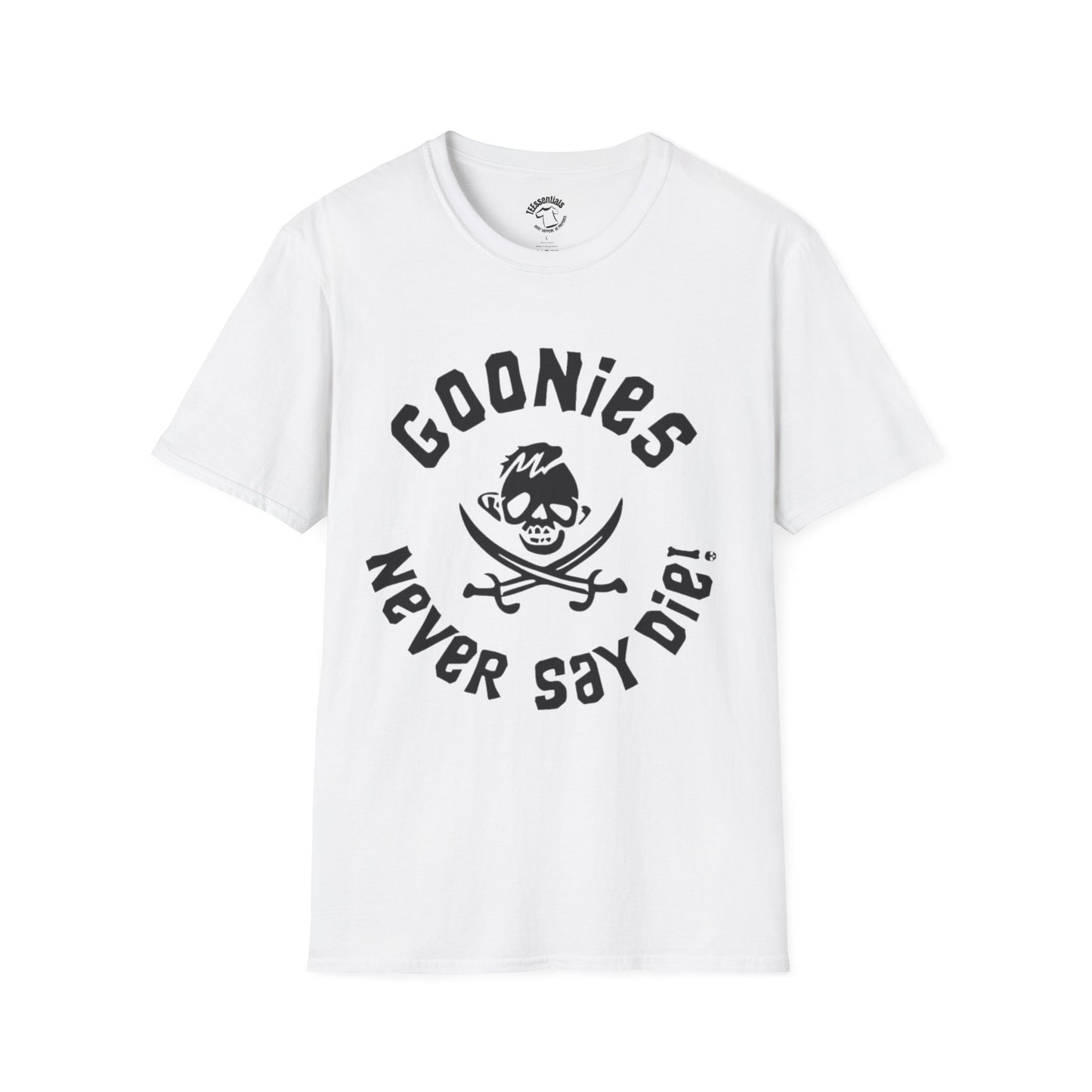 T-Shirt — "Goonies Never Say Die!" Retro Pirate Skull Tee