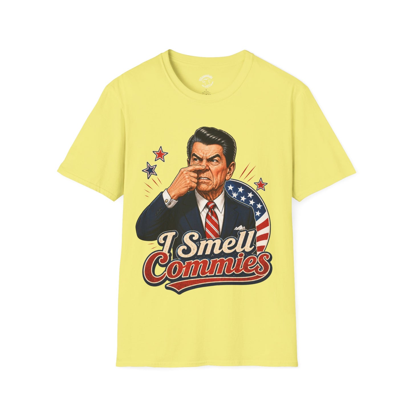 Retro Political T-Shirt — "I Smell Commies" Ronald Reagan Graphic