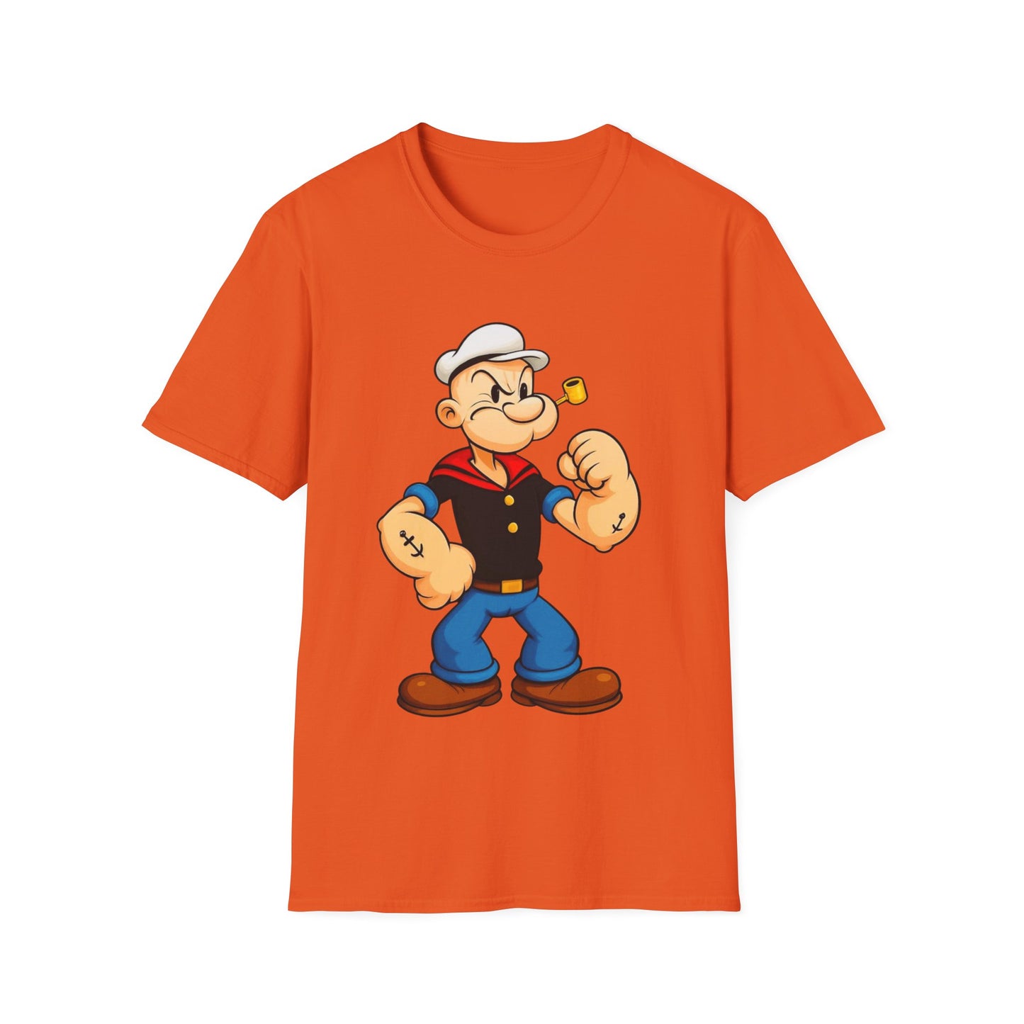 Cartoon Popeye the Sailor Character T-Shirt — Vintage Nautical Graphic Tee