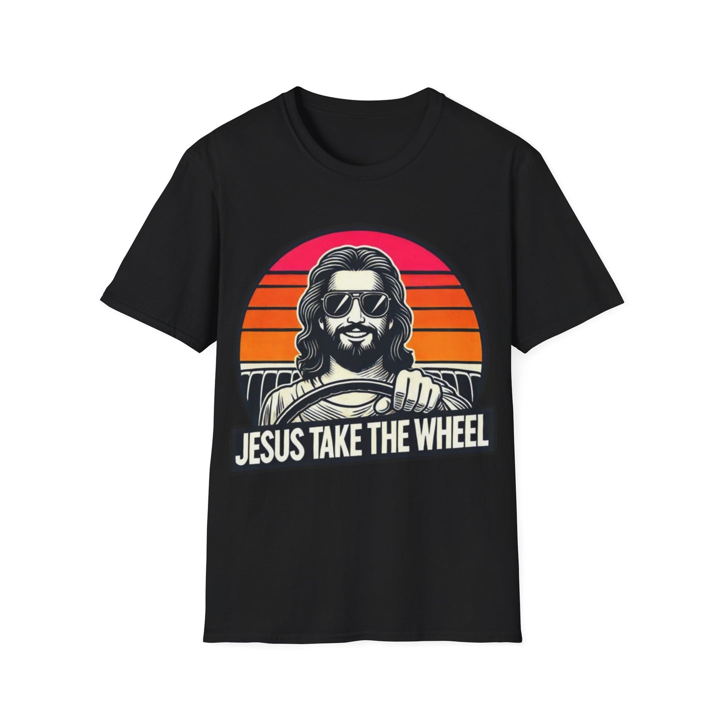 Jesus Take the Wheel T-Shirt – Retro Sunset Christian Graphic Tee
