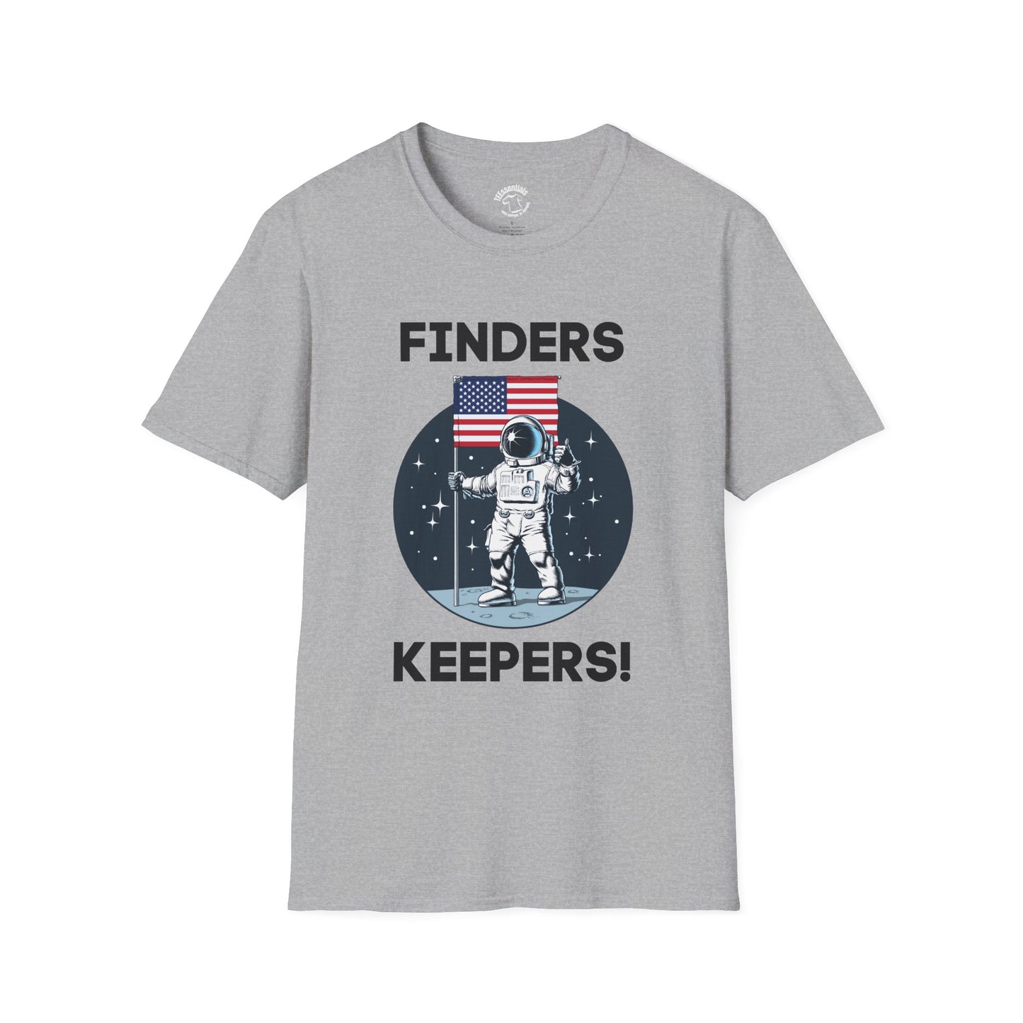 Finders Keepers Astronaut T-Shirt — Retro Space Flag Tee