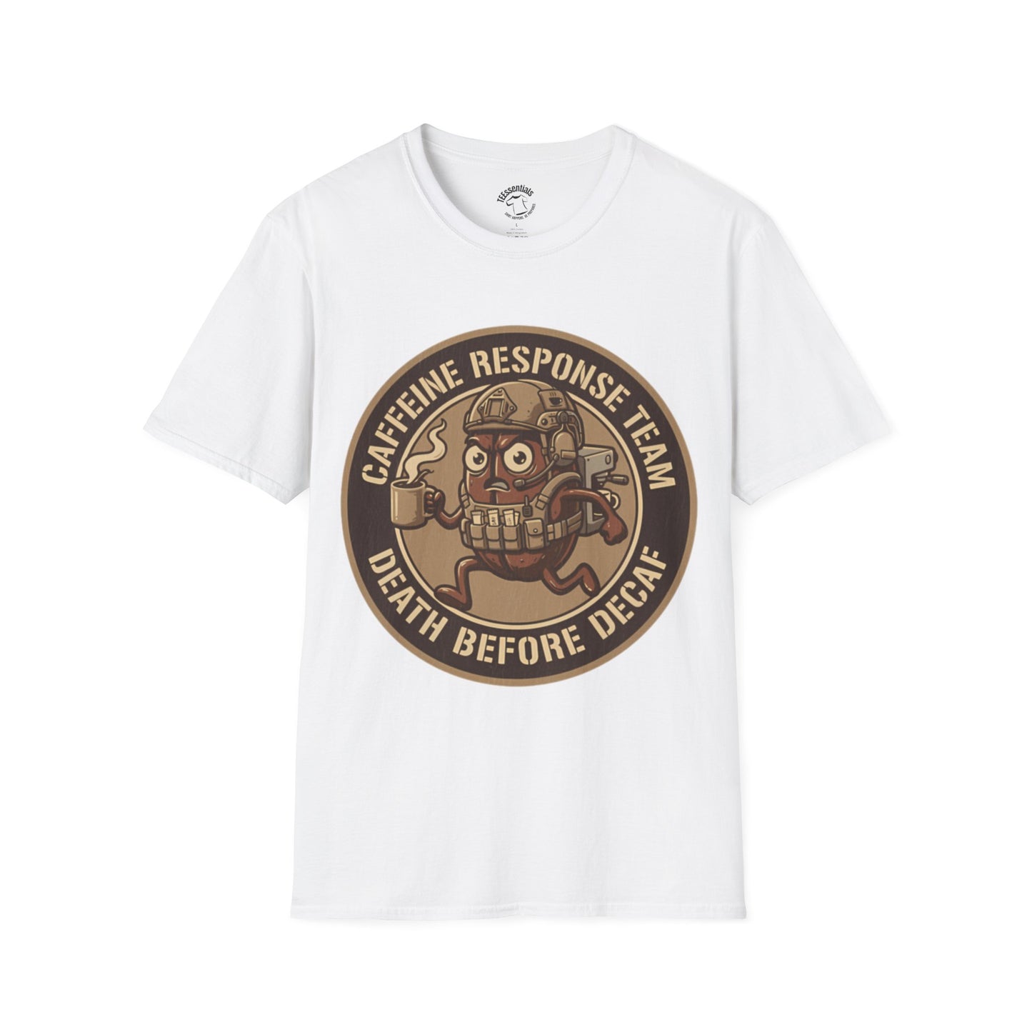 Caffeine Response Team T-Shirt – “Death Before Decaf” Coffee Skull Tee