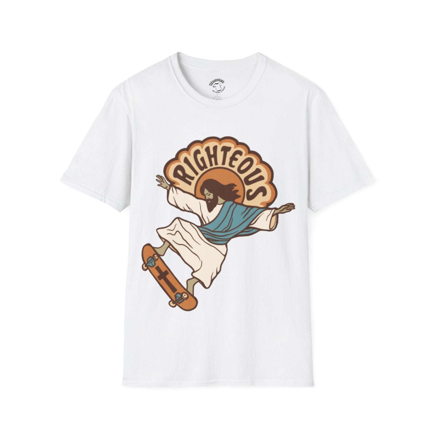 Righteous Skateboarding Jesus T-Shirt – Retro Faith Graphic Tee