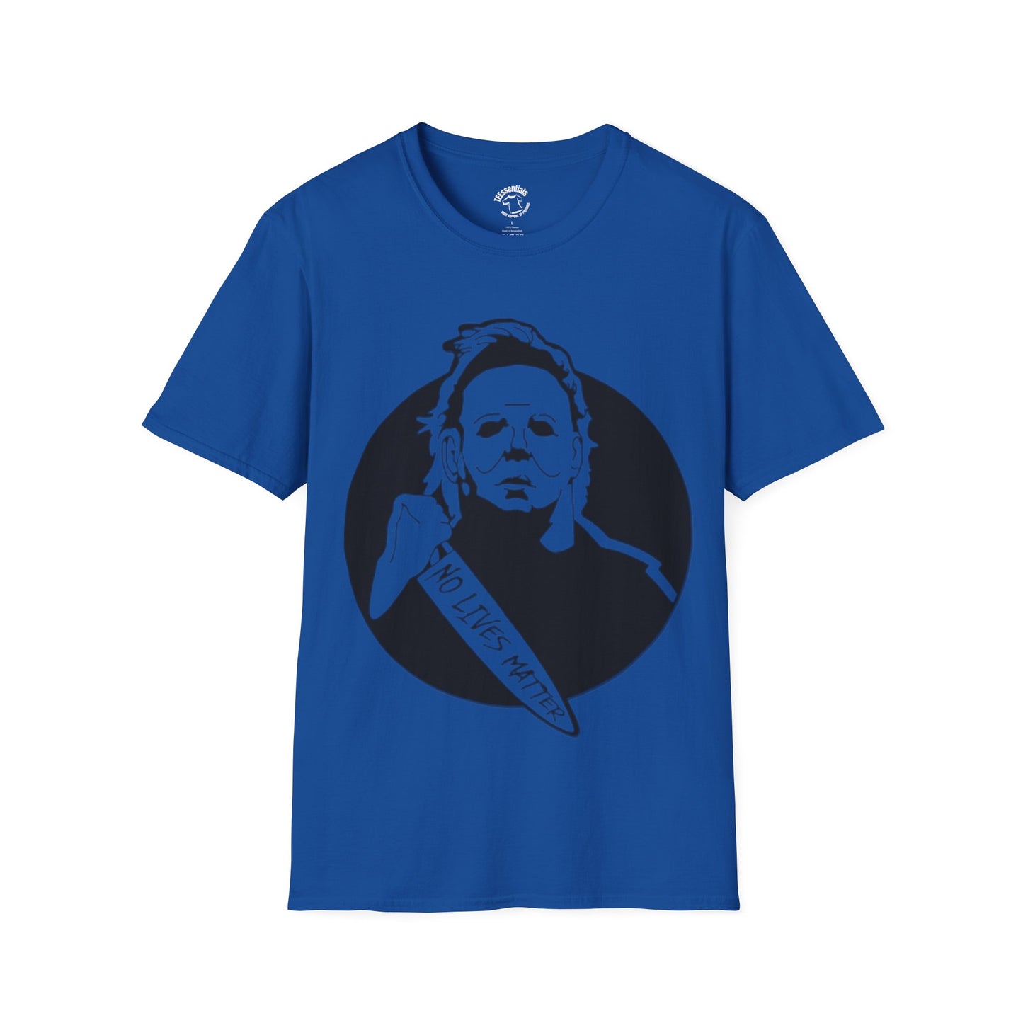 Michael Myers Knife T-Shirt — Horror Mask Graphic Tee (No Lives Matter)
