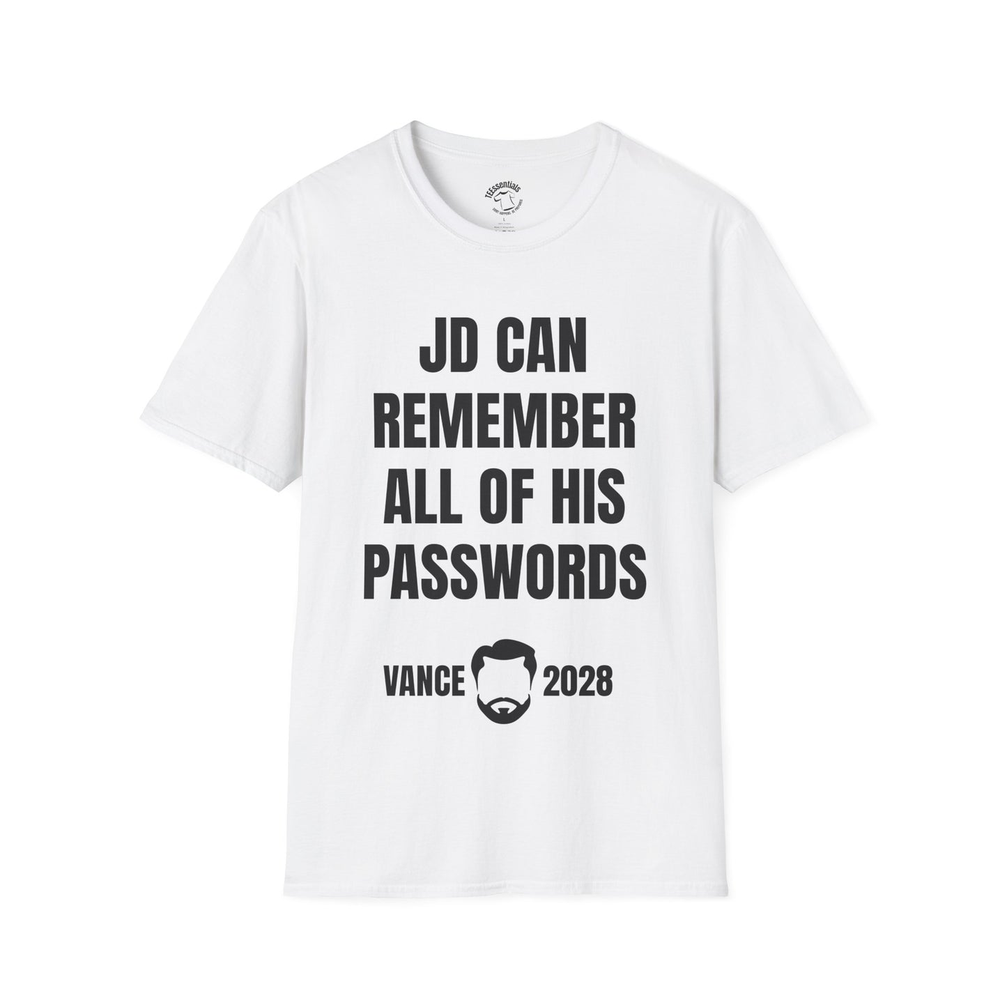 Funny Political Tee - "JD Can Remember All Of His Passwords" Vance 2028