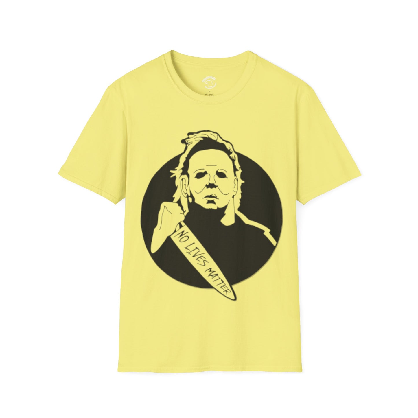 Michael Myers Knife T-Shirt — Horror Mask Graphic Tee (No Lives Matter)