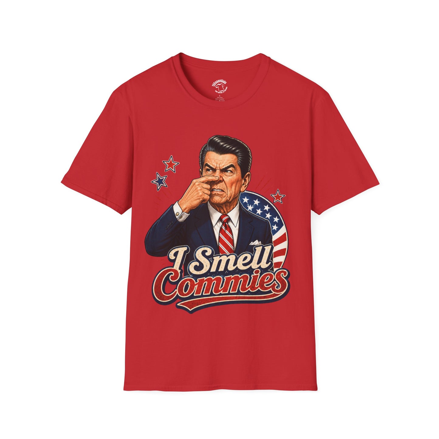 Retro Political T-Shirt — "I Smell Commies" Ronald Reagan Graphic