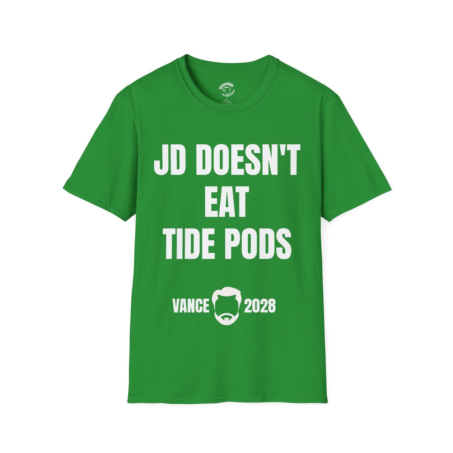 Political Campaign T-Shirt — “JD Doesn’t Eat Tide Pods” Vance 2028