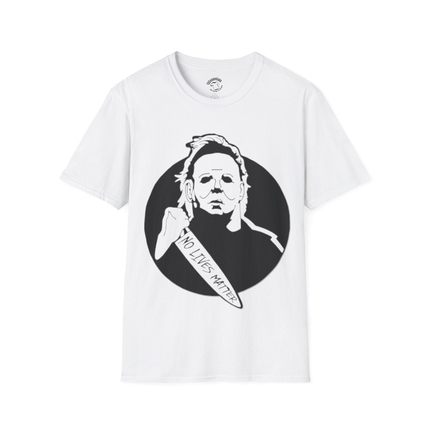 Michael Myers Knife T-Shirt — Horror Mask Graphic Tee (No Lives Matter)