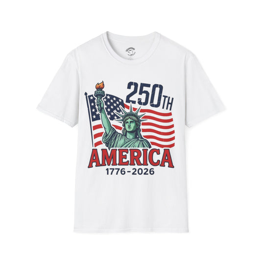 America 250th T-Shirt – Statue of Liberty Patriotic July 4th 1776–2026