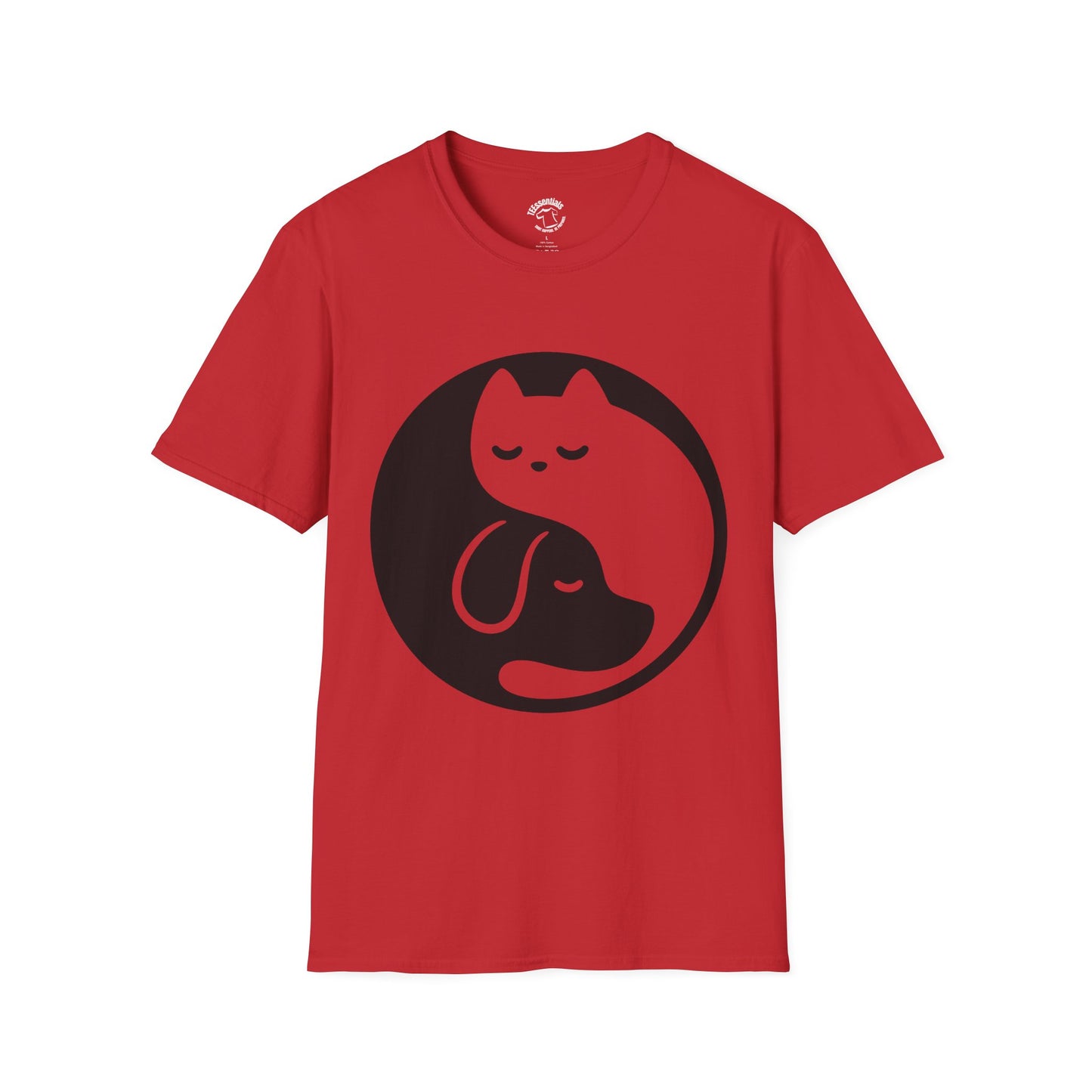 Pet Harmony T-Shirt — Yin Yang Cat & Dog Graphic Tee