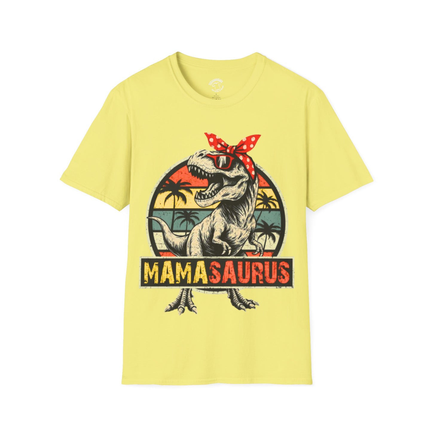 Mamasaurus T-Shirt – Retro Dino Mom Graphic Tee