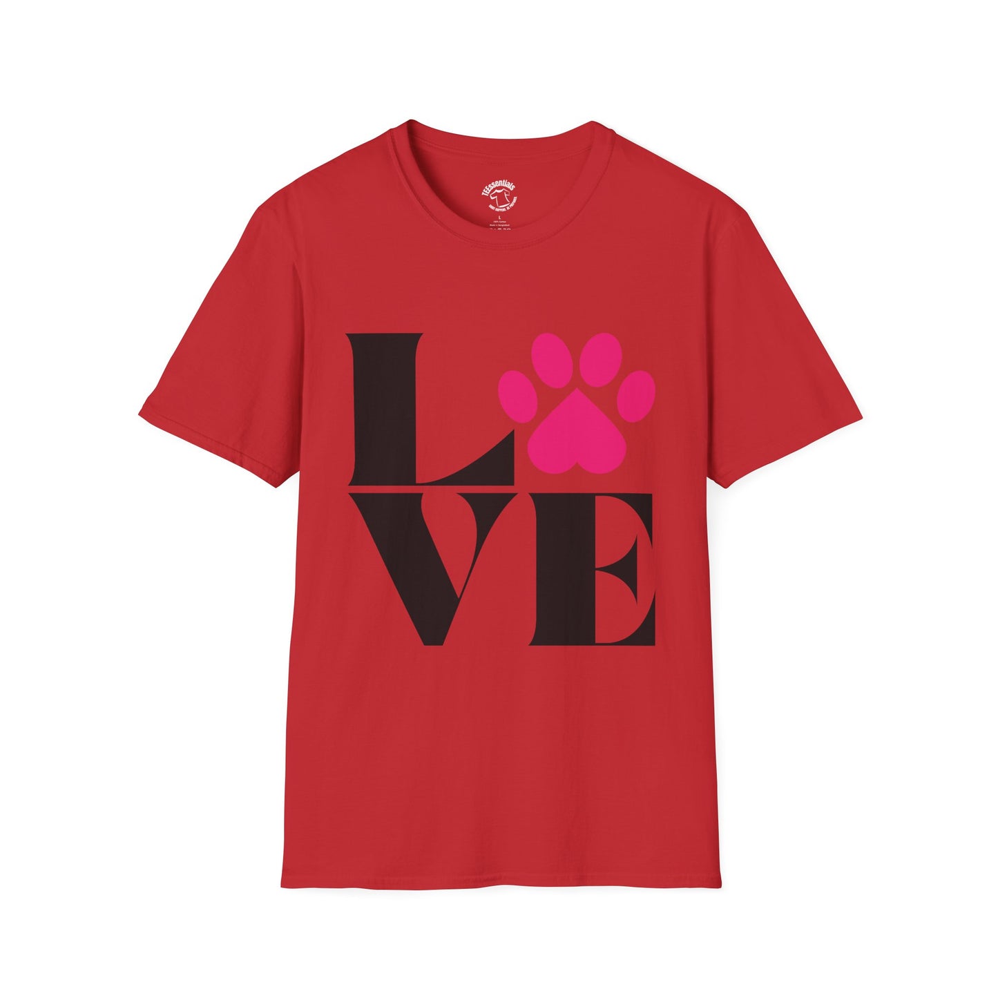 Love Paw T-Shirt — Pink Paw Print Pet Lover Tee