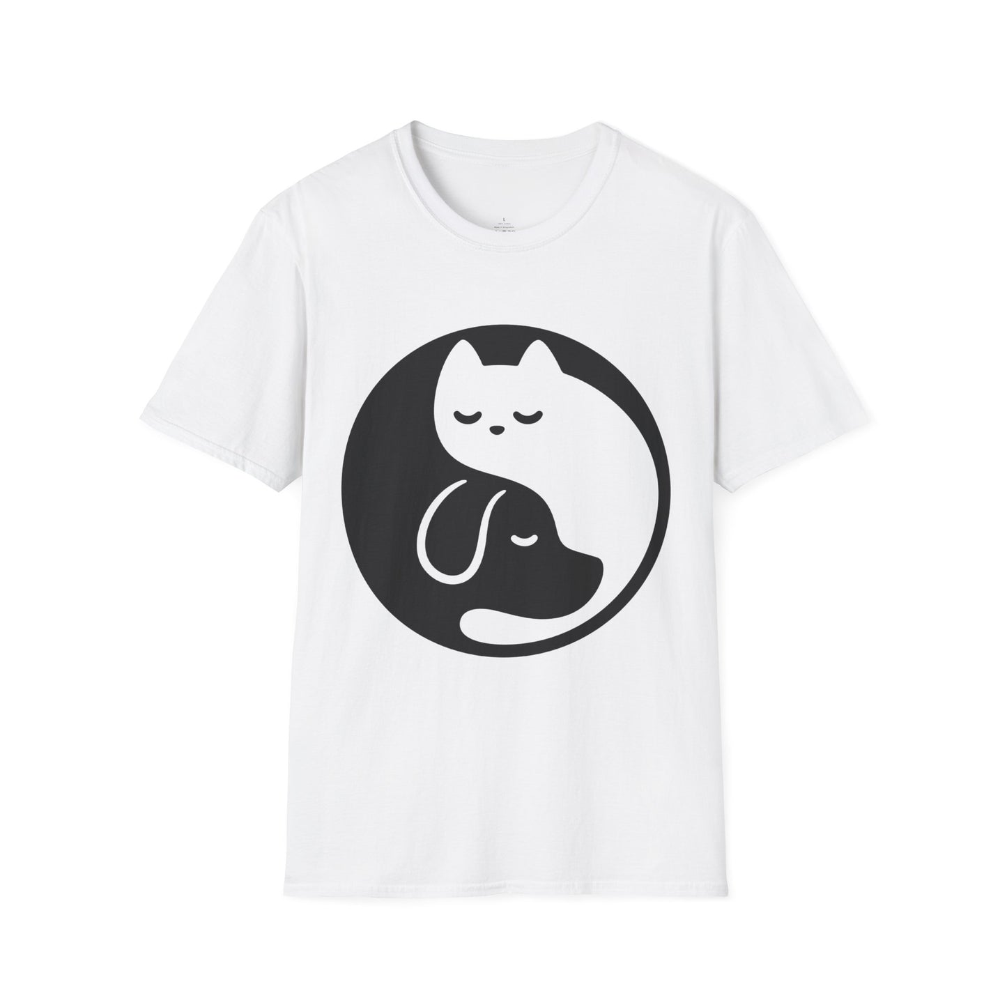 Pet Harmony T-Shirt — Yin Yang Cat & Dog Graphic Tee