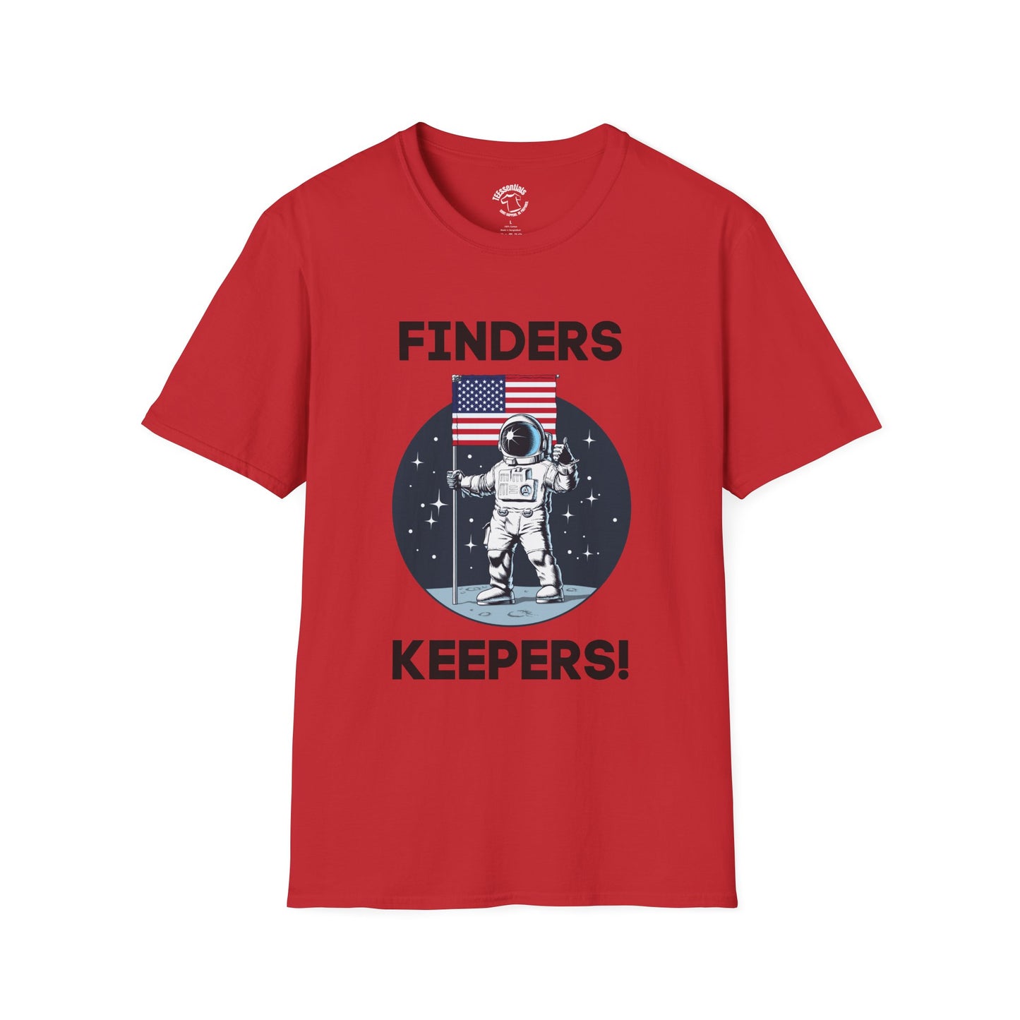 Finders Keepers Astronaut T-Shirt — Retro Space Flag Tee